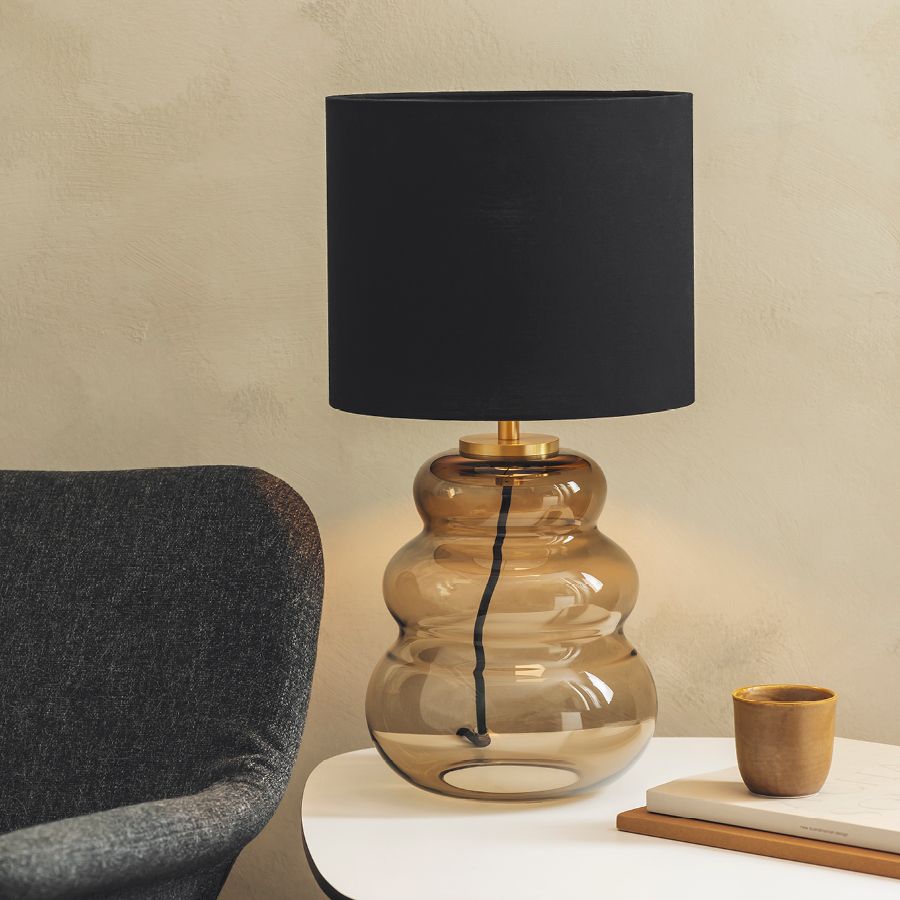 Vigra bordlampe - hvit/svart skjerm