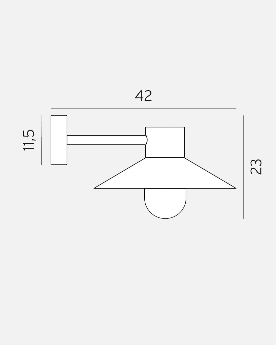 Lund 290 utendørs vegglampe