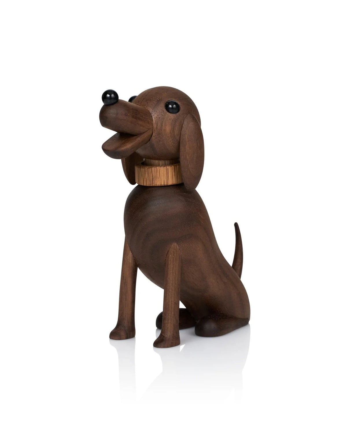 Buster hundefigur i valnøtt og eik, 12 cm, fra Lucie Kaas