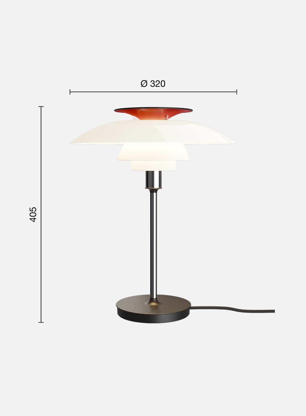 PH 80 Bordlampe hvit/krom