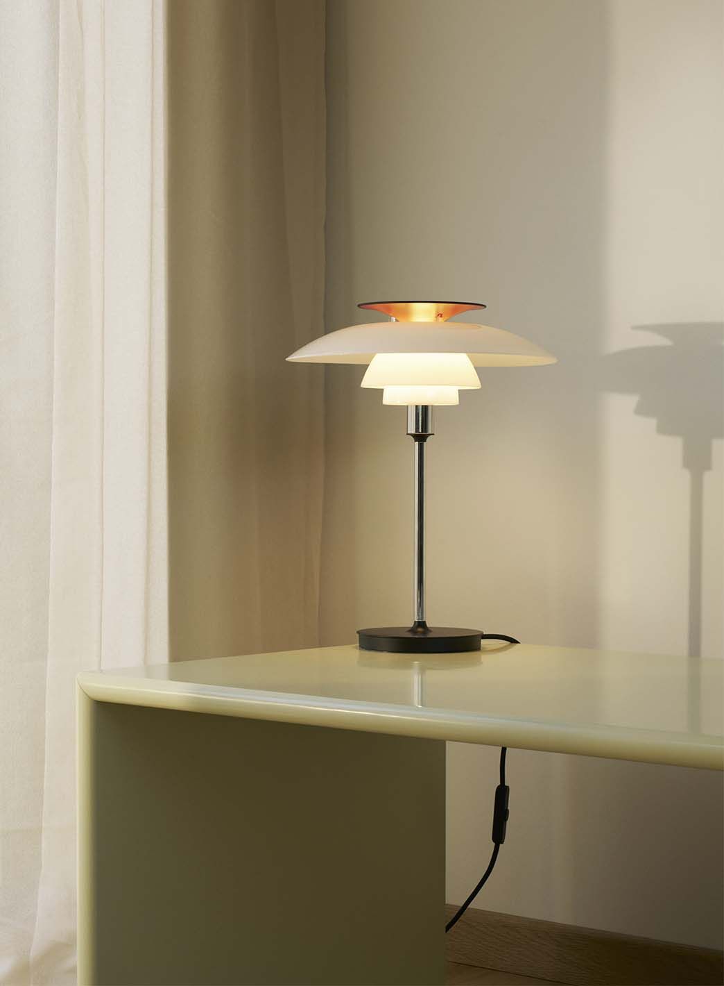 PH 80 Bordlampe hvit/krom