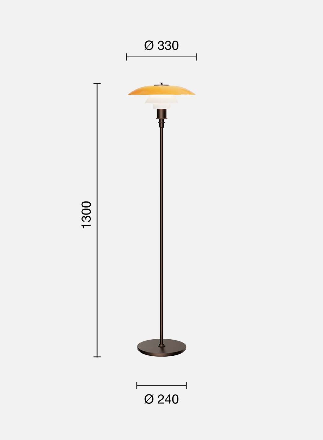 PH 3 1/2 - 2 1/2 Centenary gulvlampe