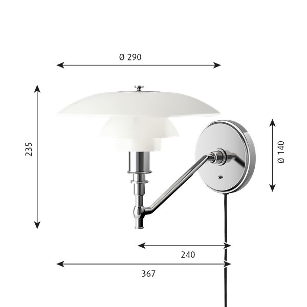 PH 3/2 vegglampe