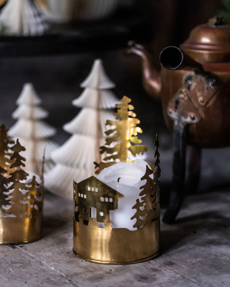 Messing Skog lyslykt 2 stk - UND